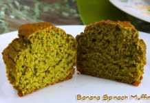 vegan banana spinach muffins