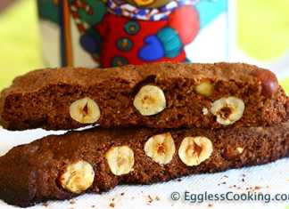 Vegan chocolate hazelnut biscottis