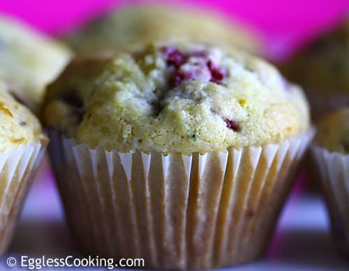 Vegan Cornmeal Raspberry Muffins