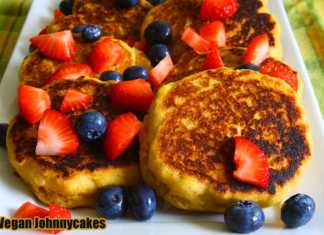 Vegan Johnny Cakes (Cornmeal Pancakes)