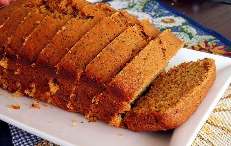 Vegan Lemon Poppy Seed Cake Sliced