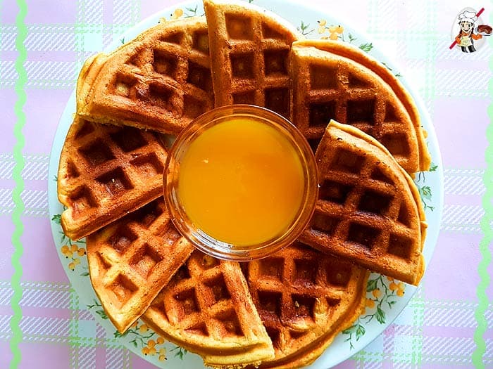 Vegan Whole Wheat Mango Waffles Vegan Whole Wheat Mango Waffles