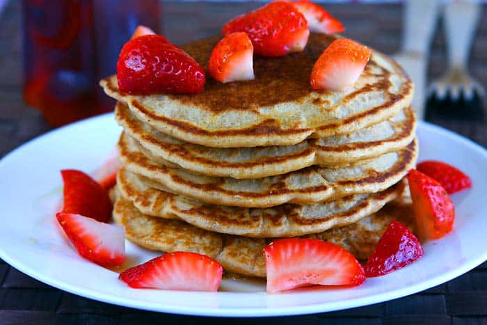 Vegan Pancakes with Strawberries