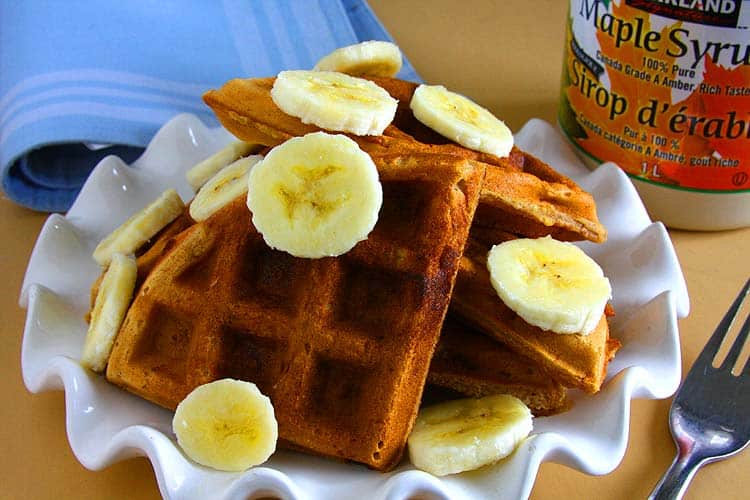 vegan peanut butter banana waffles vegan peanut butter banana waffles