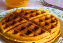 Vegan Whole Wheat Mango Waffles