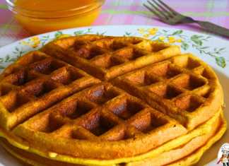 Vegan Whole Wheat Mango Waffles