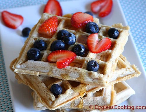 Eggless Waffles Recipe Eggless Waffles Recipe