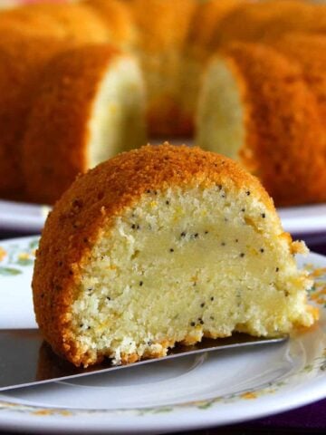 Eggless Orange Poppy Seed Bundt Cake