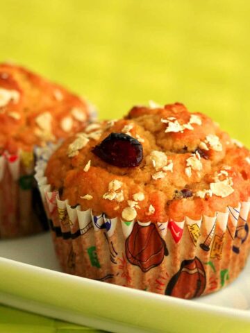 Oat Flour Cranberry Muffins
