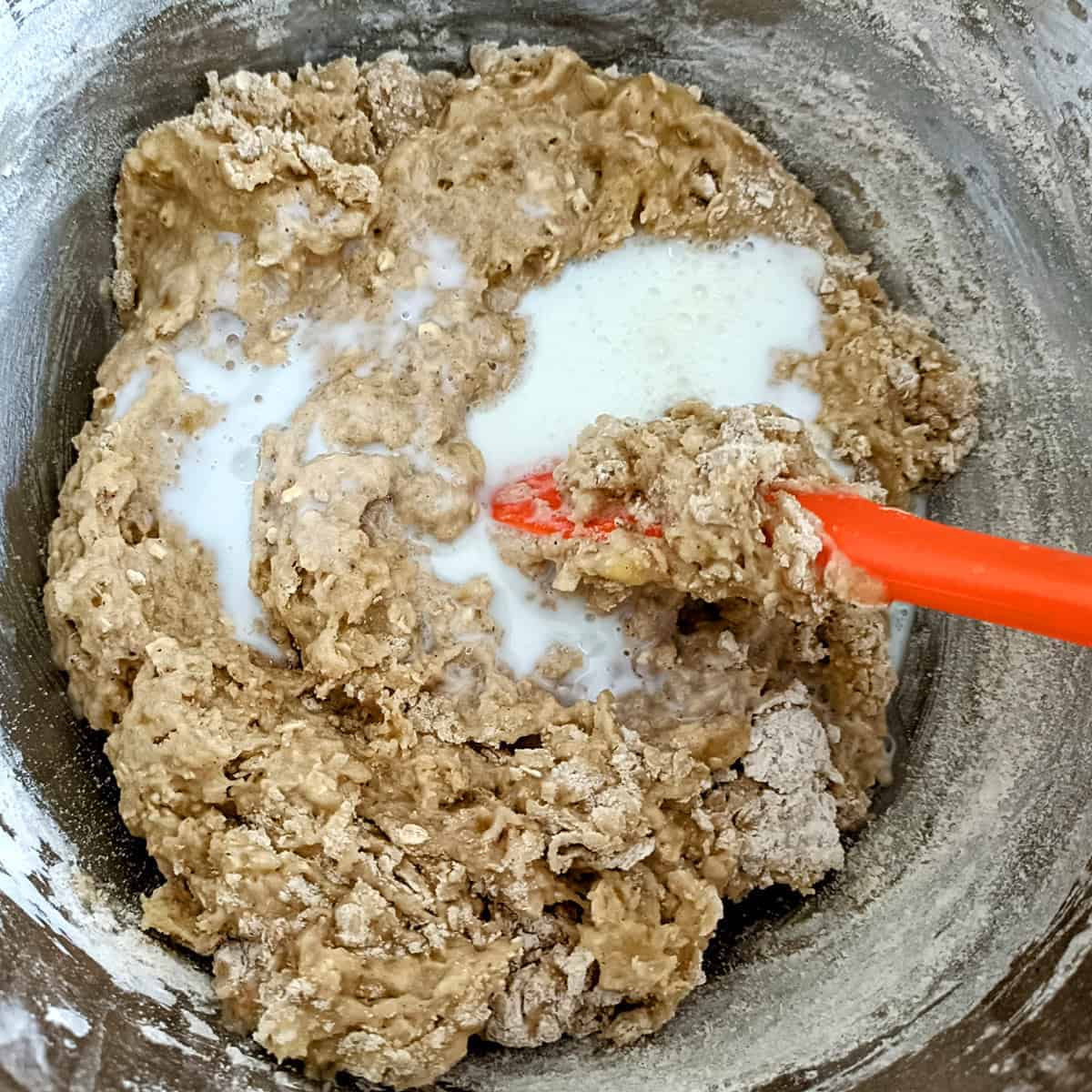 Mix until everything comes together into a thick batter.