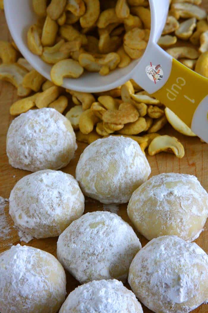 Eggless Cashew Snowball Cookies Eggless Cashew Snowball Cookies
