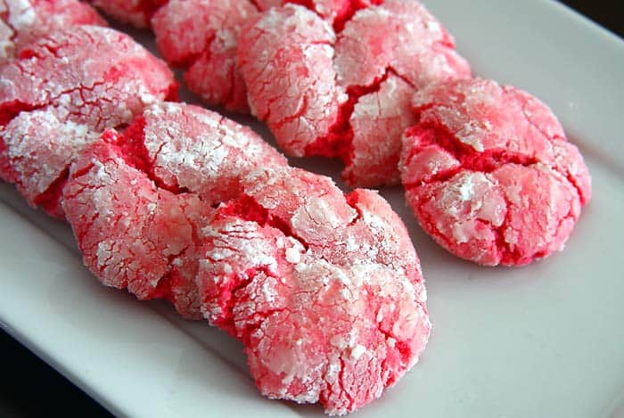 Pink Crinkle Cookies Pink Crinkle Cookies