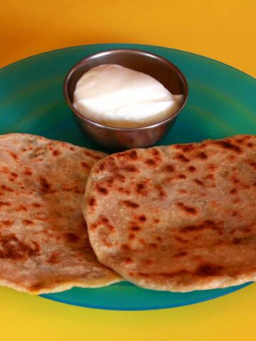 Potato/Aloo Paratha with mint