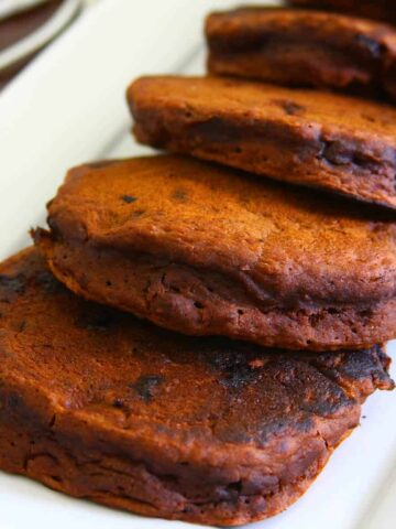Vegan Double Chocolate Banana Pancakes