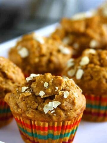 Vegan Banana Oatmeal Muffins