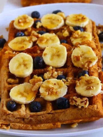 Vegan Oatmeal Nut Waffles